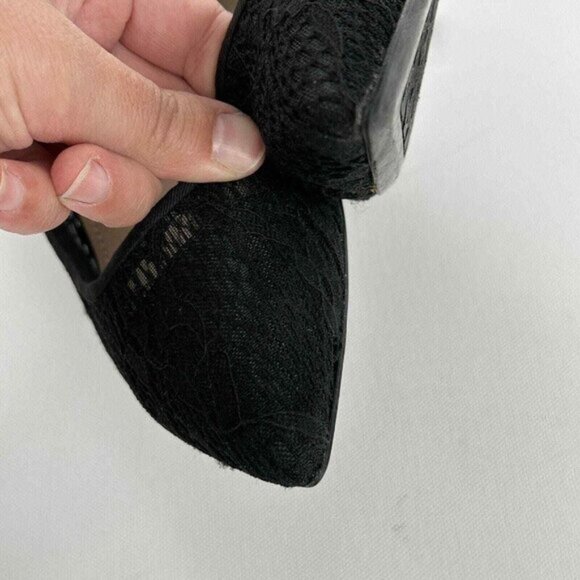 Karl Lagerfeld Paris Womens 9 M EU 40 Black Lace Pumps Roxana Pointed Toe Heels - Picture 6 of 15